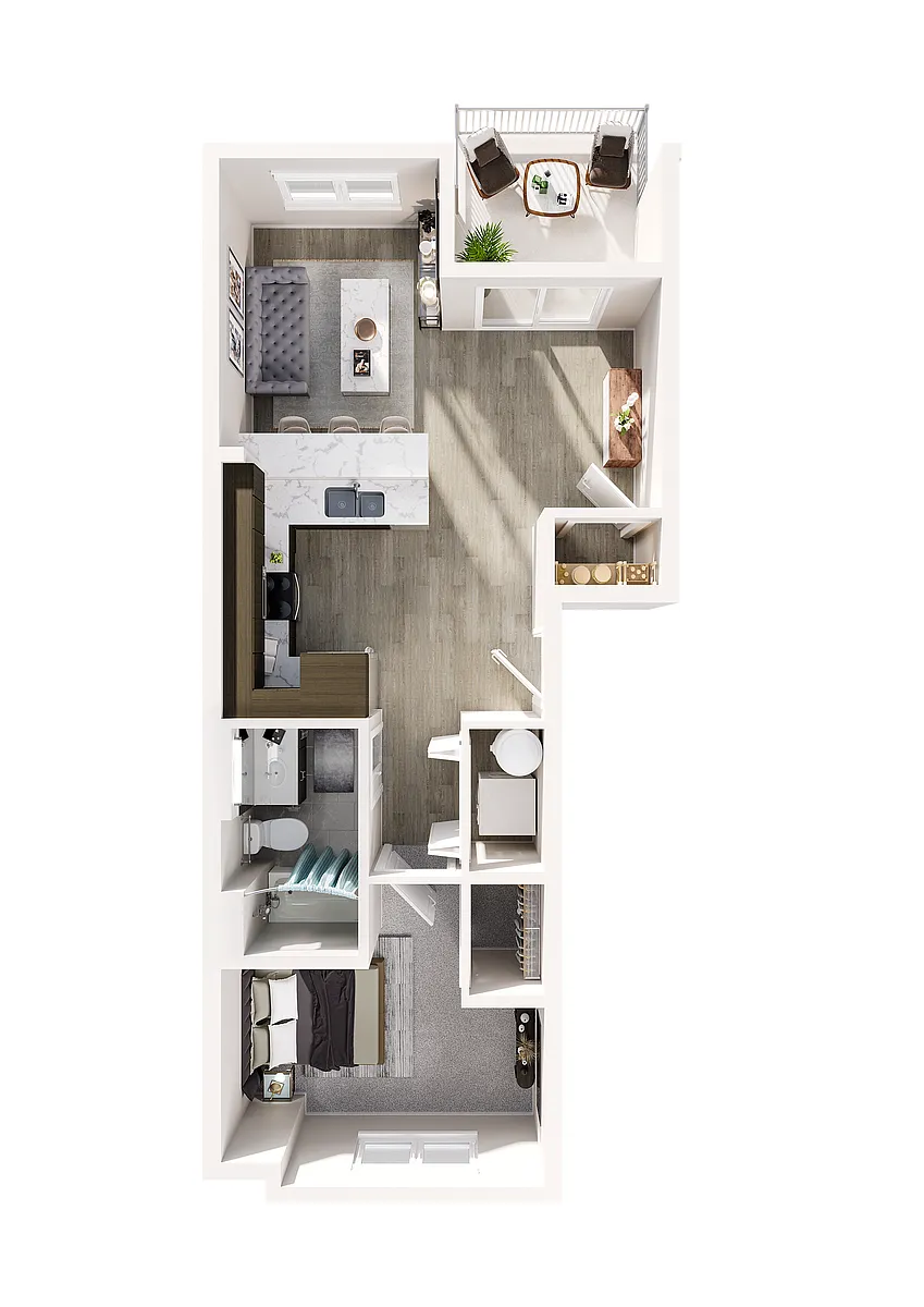 Floor plan 1x1C
