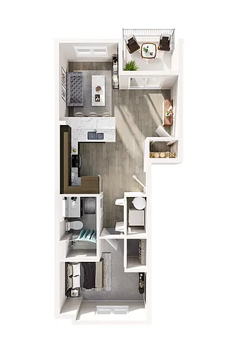 Floor plan 1x1C