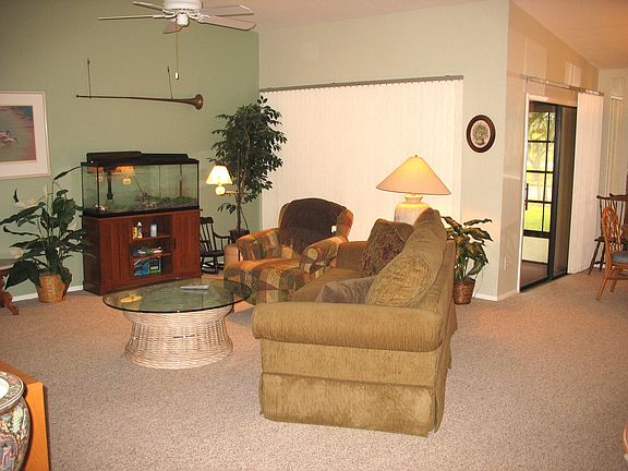 living room with cathedral ceilings