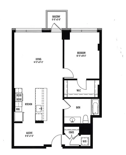 Floor plan 1 BR, 1 BTH