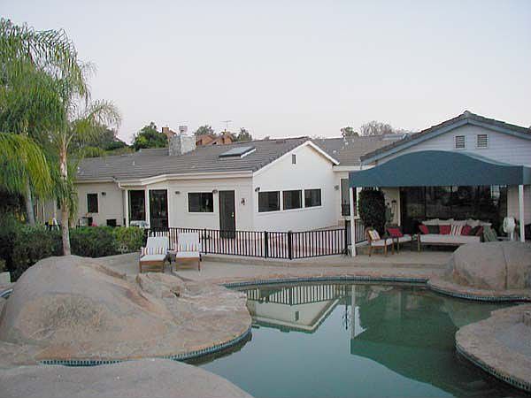 View of back yard & home