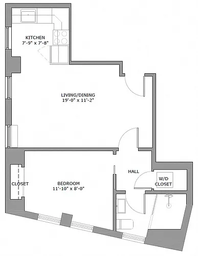 Floor plan 1 Bedroom 1 Bathroom