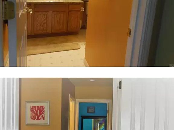 downstairs bath and upstairs hall