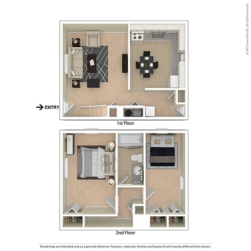 Floor plan Westgate Two Bedroom Townhome