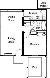 1 Bdrm Floor Plan Galley