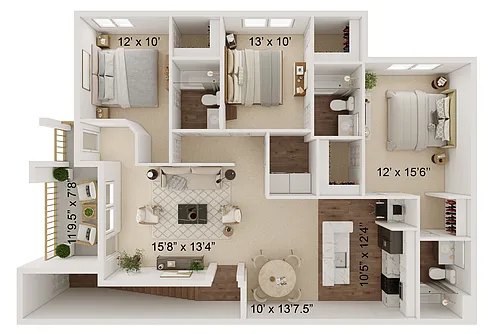 Floor plan Mill Stone Reno Quartz C3C