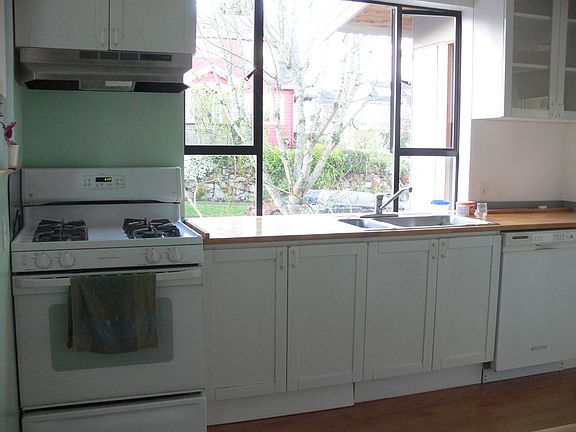 Kitchen with large window