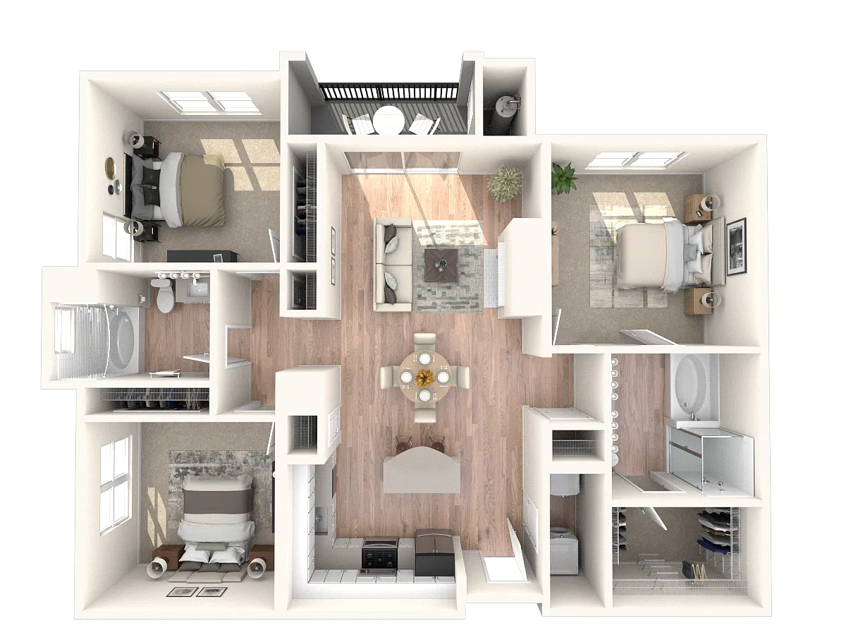 Floor plan C1 1377 | 3 Bed | 2 Bath