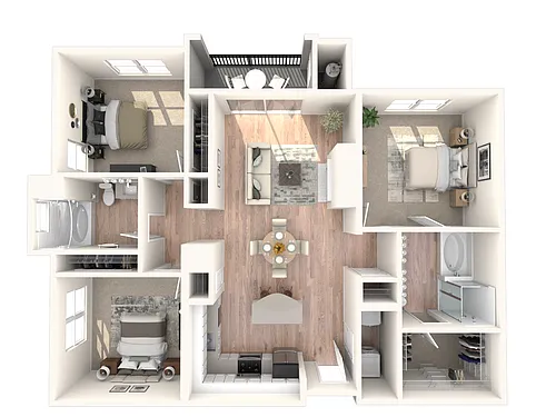Floor plan C1 1377 | 3 Bed | 2 Bath
