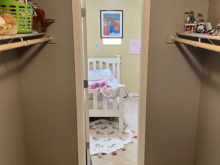 Walk in closets in upstate bedroom
