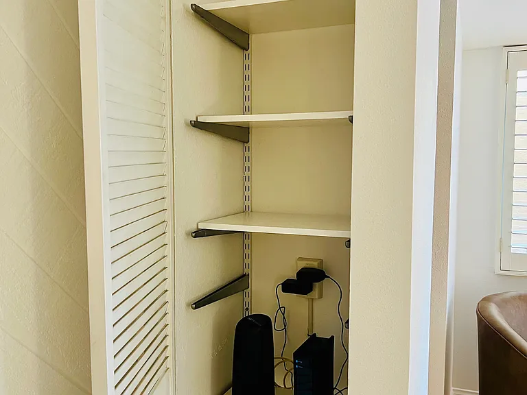 WiFi closet storage in the living area