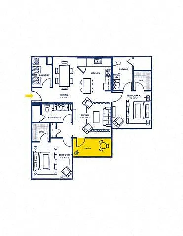 Floor plan 2B w Balcony