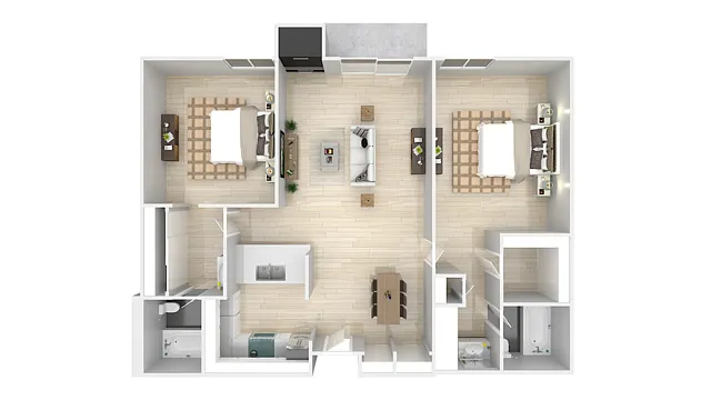 Floor plan Two bedroom Two baths