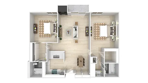 Floor plan Two bedroom Two baths
