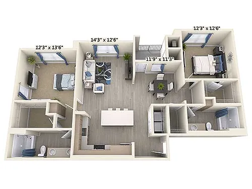 Floor plan B4-1261sq
