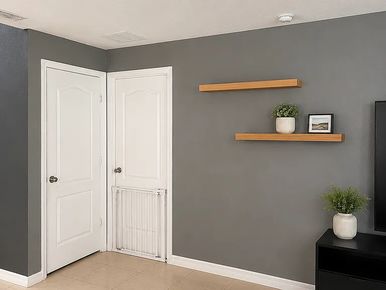 Master bedroom and utility closet