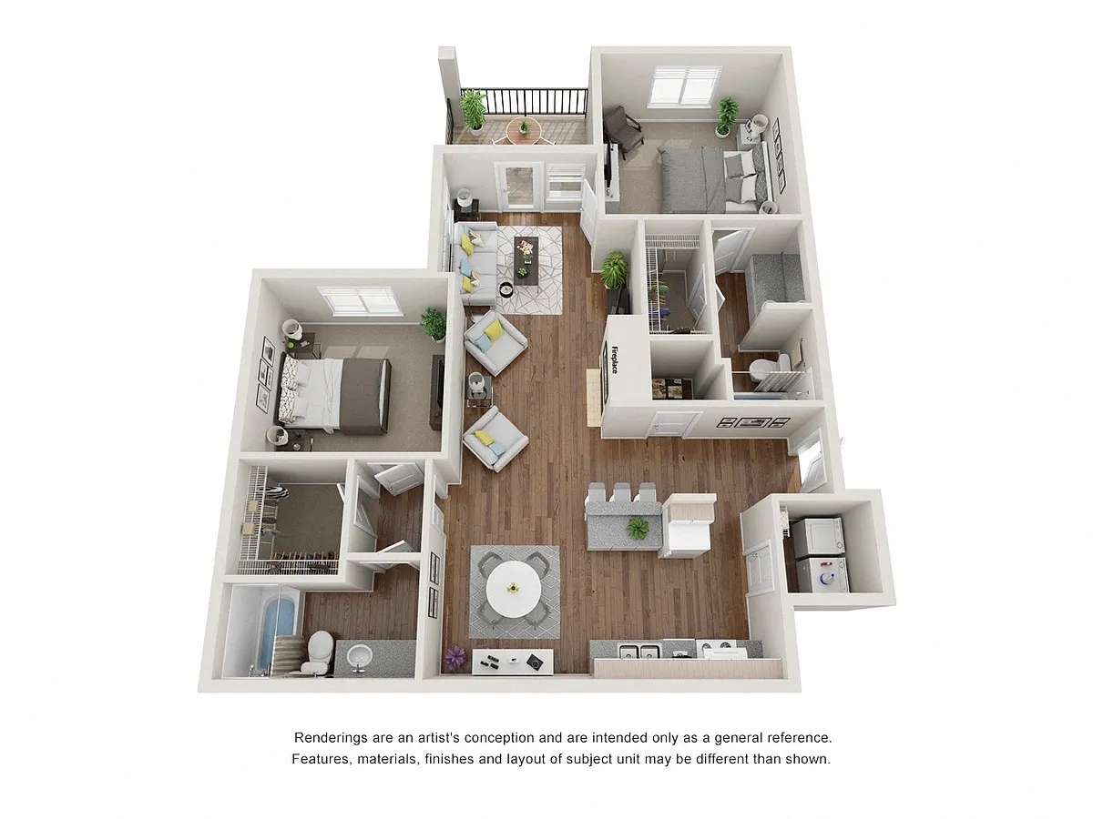 Floor plan 2 Bed 2 Bath King Henry