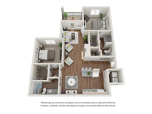 Floor plan 2 Bed 2 Bath King Henry
