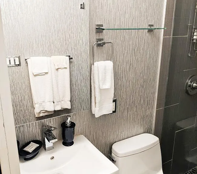 Designer master bathroom.
