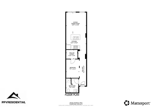 Floor plan 1 Bedroom, 1 Bathroom