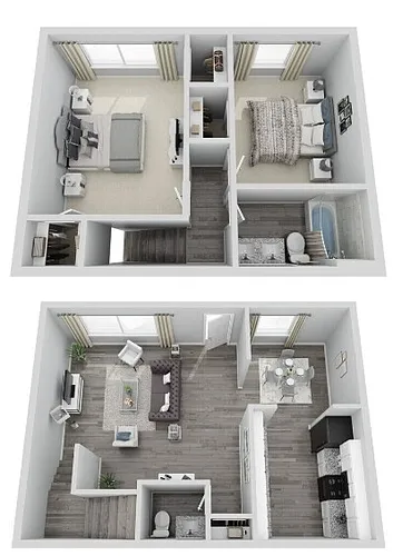 Floor plan 2 Bedroom, 1.5 Bathroom