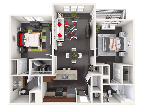 Floor plan Deluxe Two Bedroom