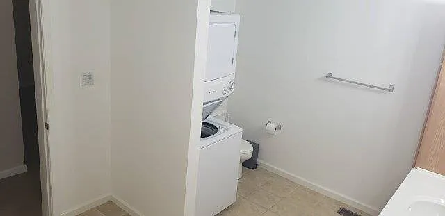 Stacked Washer/Dryer in bathroom