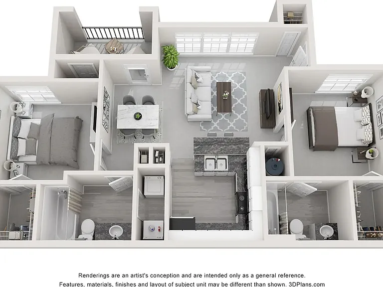 A photo of our 2x2 floor plan, The Essex.