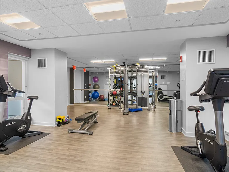 Fitness center at The Amelia Apartments in Quincy, MA
