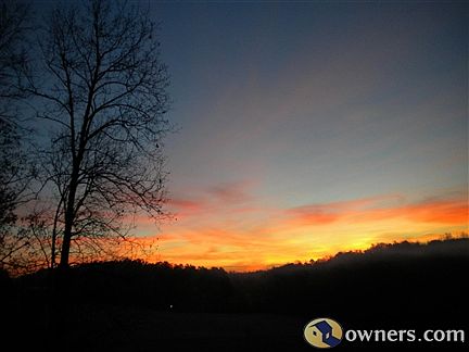 Sunrise view from front porch.