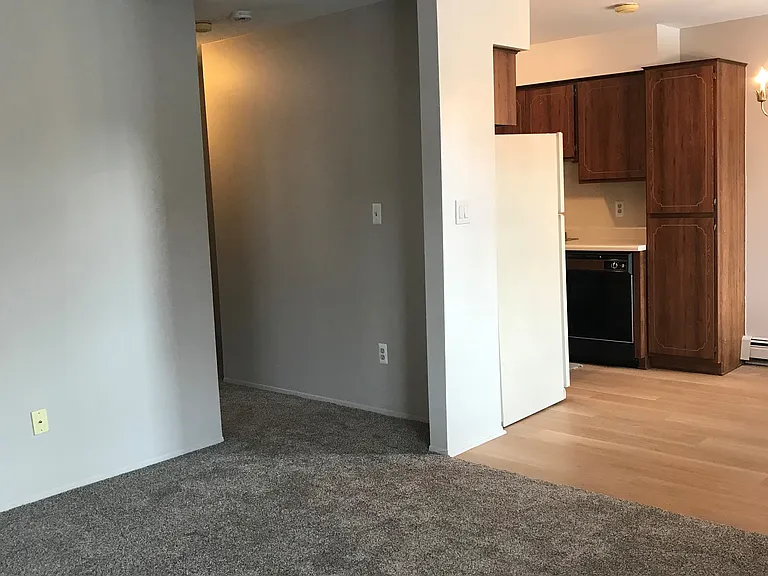Living room view to dining 
New flooring throughout