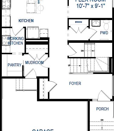 A blackline drawing of the Accadia 28 model by Brookfield Residential