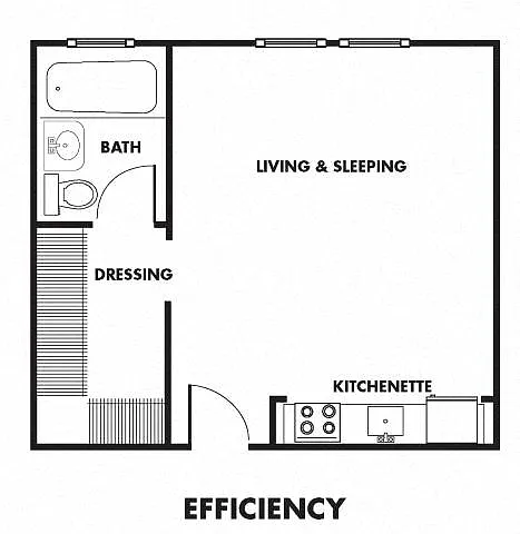 Floor plan Studio | 1 bath - EFFR