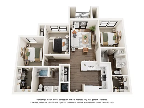 Floor plan C1 - 3 bed