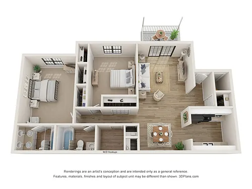 Floor plan 2 Bedroom 2 Bath