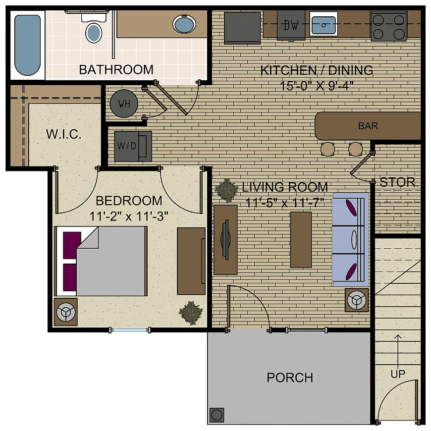 Floor plan 1 Bedroom Apartment