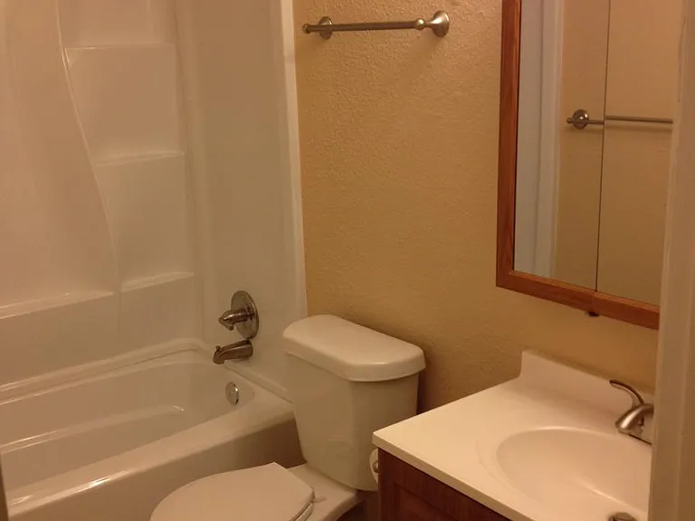 New vanity, sink, medicine cabinet, light