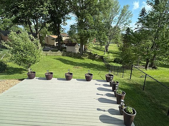 Backyard view from kitchen window.