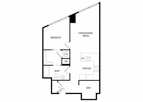 Floor plan Plan H 1 Bd with Den