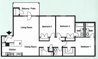 Floor plan 3 Bedroom