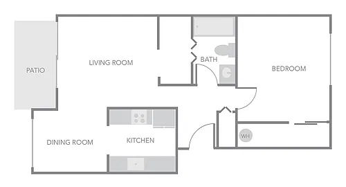 Floor plan 1 BR x 1 BA - A
