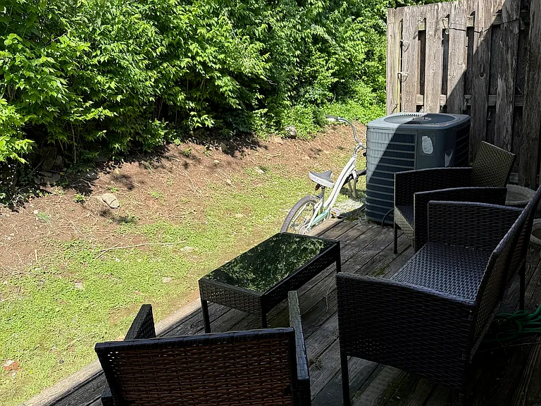 Back patio with privacy fences