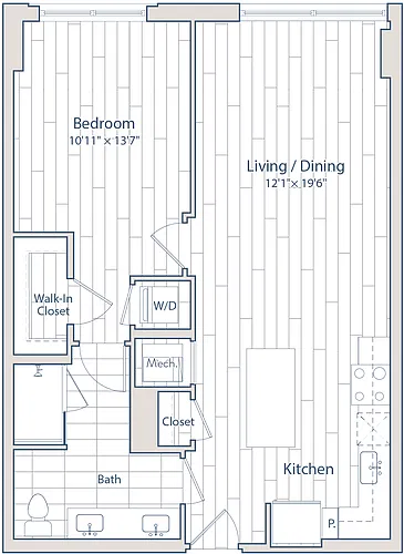 Floor plan 1 Bed/1 Bath-C11-1