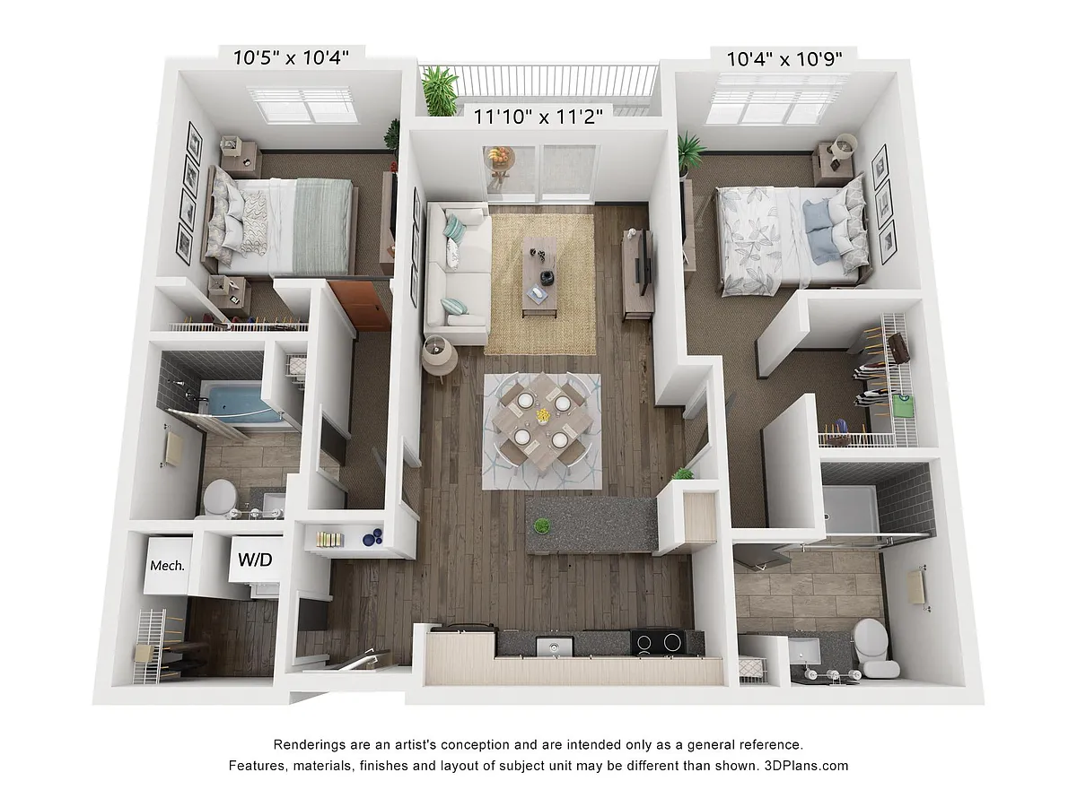 Floor plan Two Bedroom Standard
