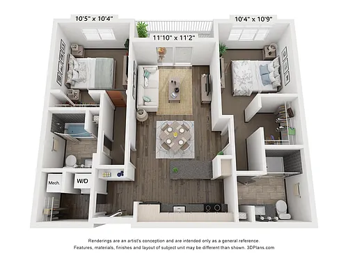 Floor plan Two Bedroom Standard