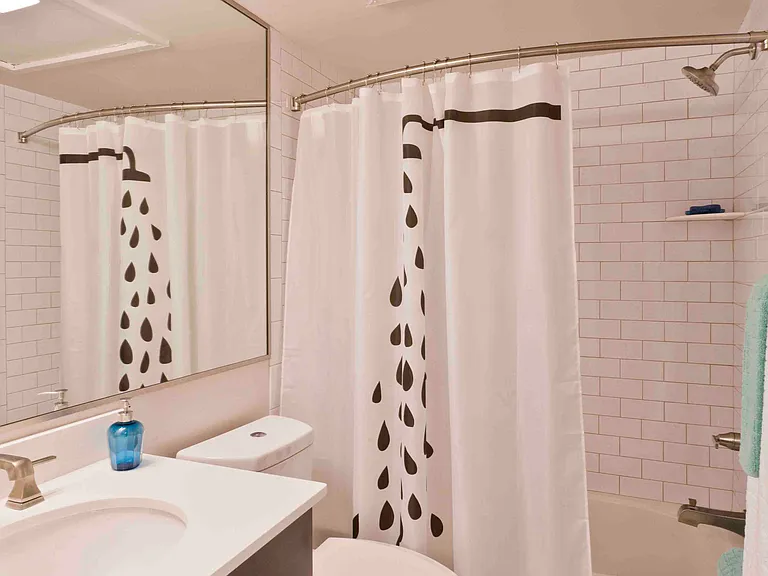 Modern baths with subway tile surrounds
