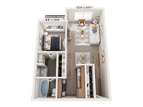 Floor plan 1x1a