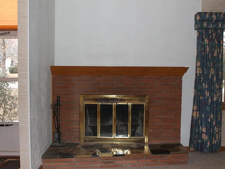 wood burning fireplace