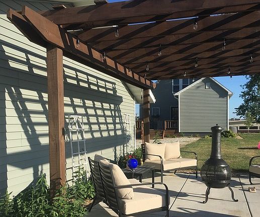 Pergola
						:
						newly built and stained pergola in back yard