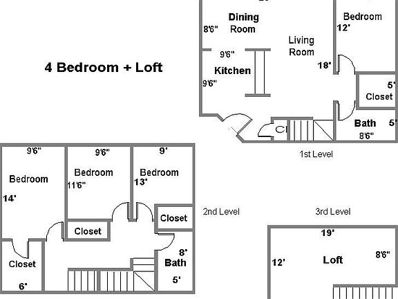 Main Floorplan For 911 Spring St. #7